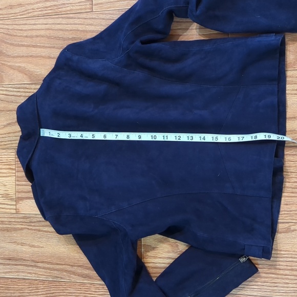 Reiss Santiago Suede Biker Jacket 100% goat leather women's size 6 - Picture 6 of 8